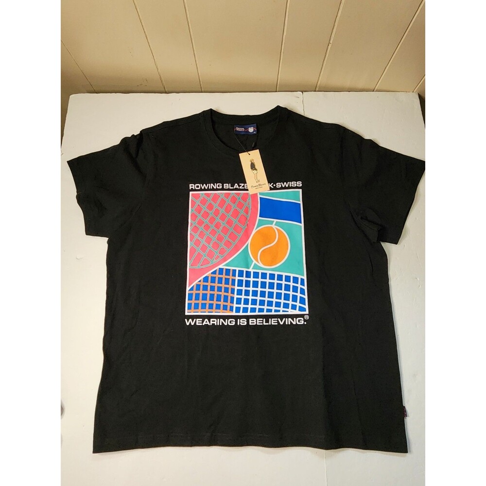 Rowing Blazers X K-Swiss Wearing Is Believing T-shirt Mens XL Black 90s Inspired